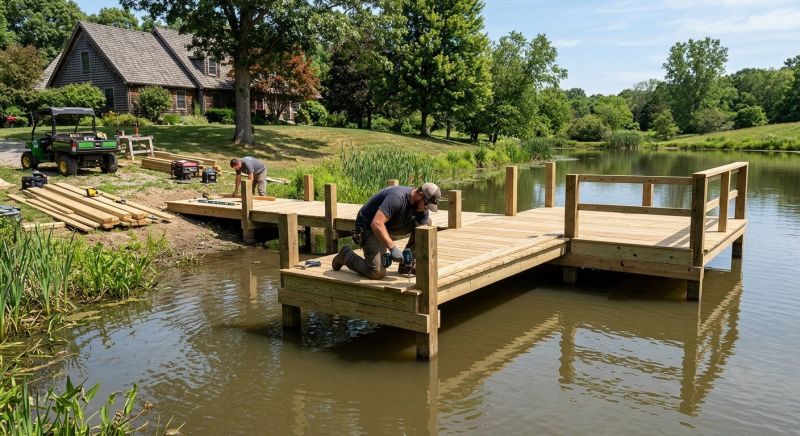 Wood Dock Installation in Overland Park, KS